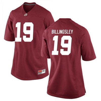 Women's Alabama Crimson Tide #19 Jahleel Billingsley Crimson Replica NCAA College Football Jersey 2403LETZ8